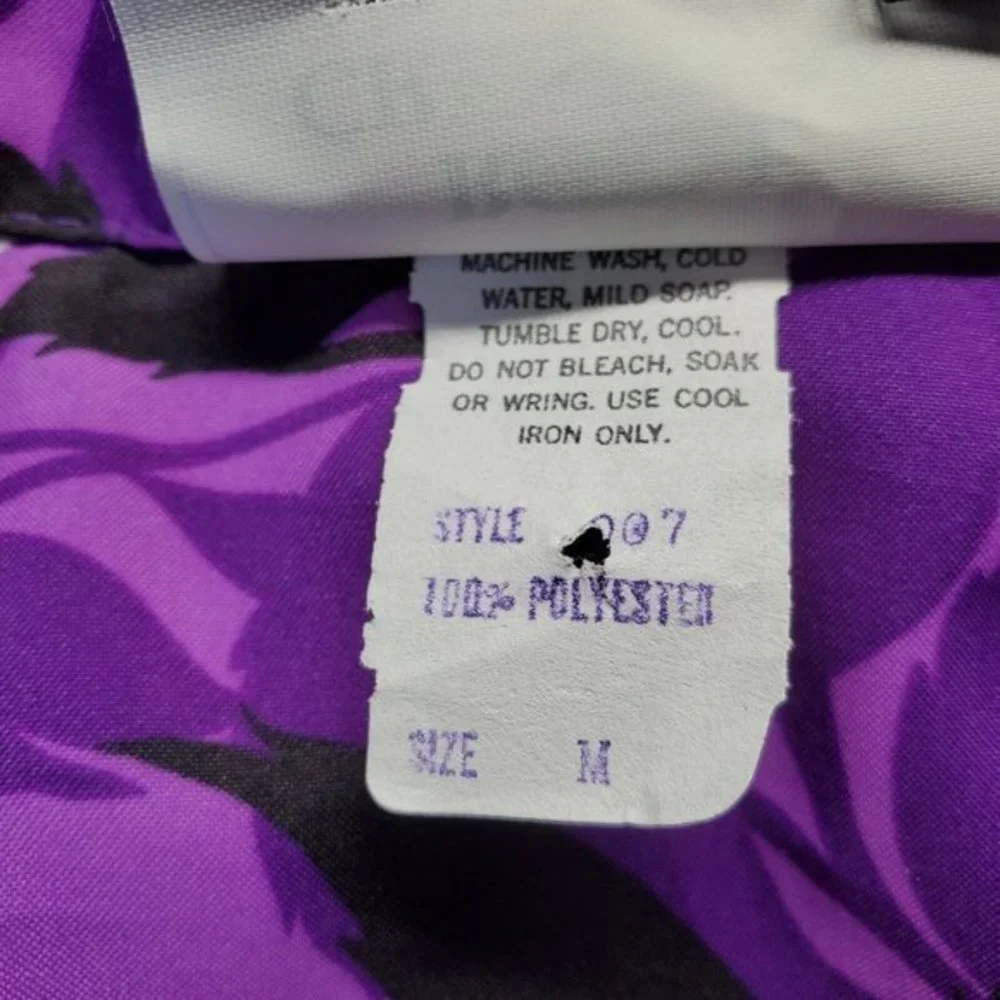 Vintage Royal Creations Hawaiian Camp Shirt‎ Purple White Floral Aloha M Medium
